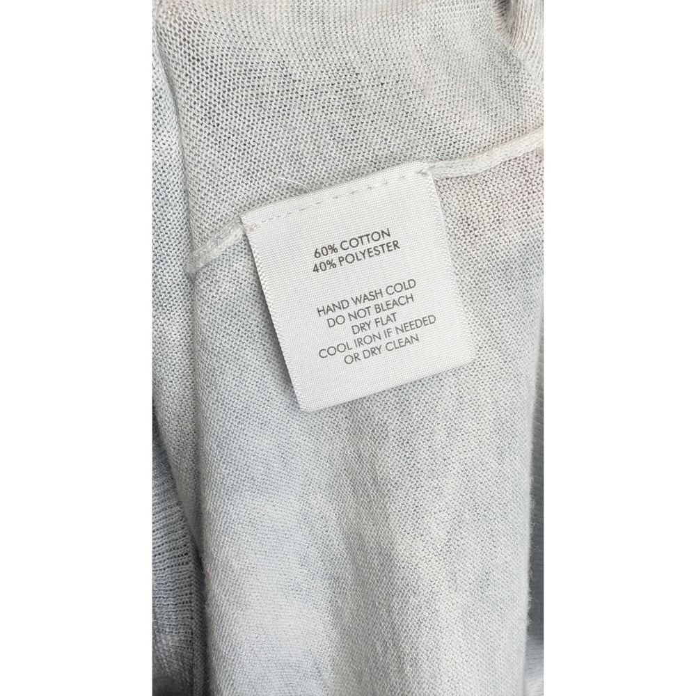 White + Warren Pastel Blue Tie Dye Lightweight V-Neck Knit Sweater Size Medium - Picture 5 of 6